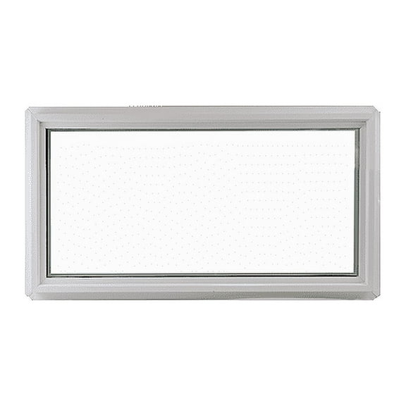 Shed Windows and More 16" x 48" Transom Window, Double Pane, White Vinyl Frame, Tempered Low-E Glass