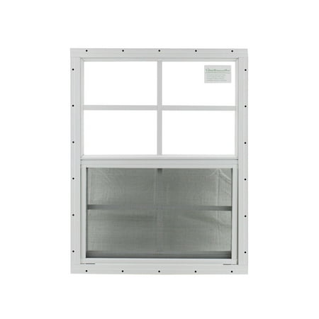 Shed Windows and More 24" X 27" Shed Window Aluminum Frame White Flush Safety/TEMPERD Glass Storage Sheds Playhouse Tree House…