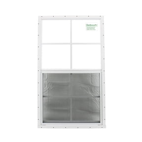 Shed Windows and More 24" x 36" White Window Flush Mount SAFETY/TEMPERED GLASS
