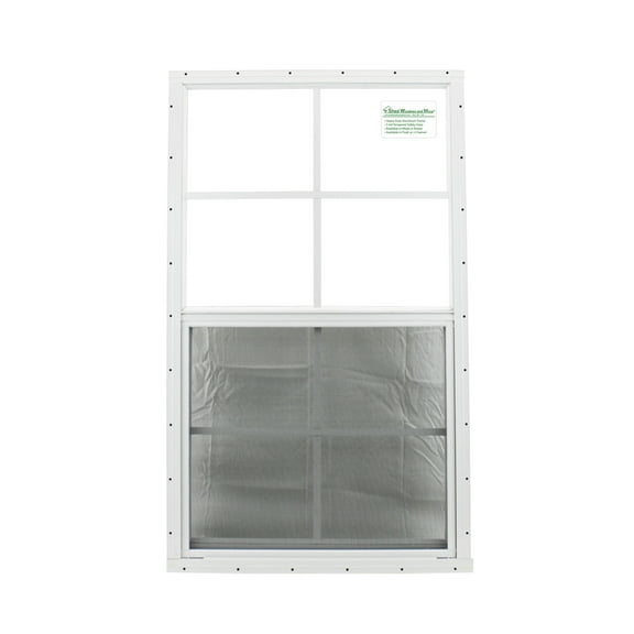 Shed Windows and More 24" x 36" White Window Flush Mount SAFETY/TEMPERED GLASS