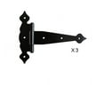 thumbnail image 1 of Shed Windows and More 8" Powder Coated Steel T Hinges, Black, 3-Piece Pack, 1 of 3