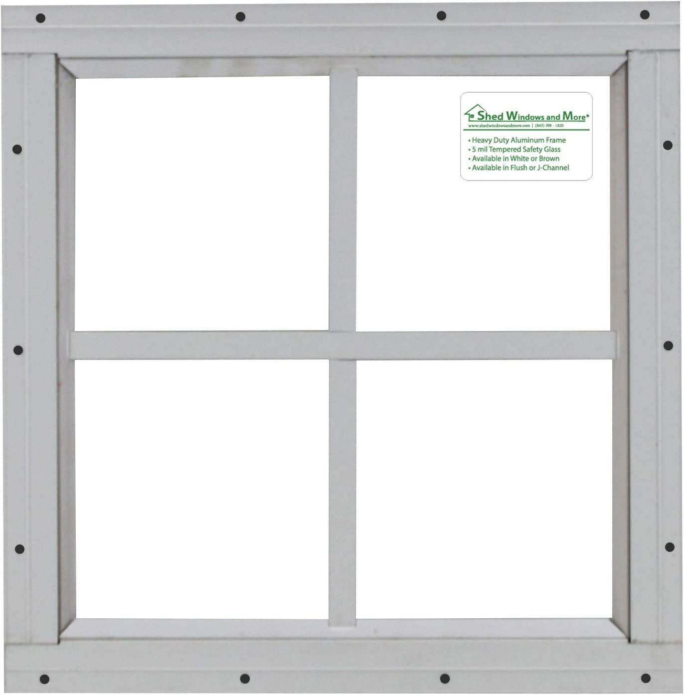 Shed Windows and More, Square Shed Window 16" x 16" White Flush ...