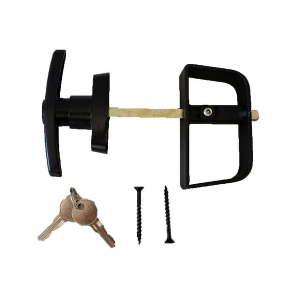 Shed Windows and More T-Handle Lock Set 5-1/2" Black, Shed Door Hardware