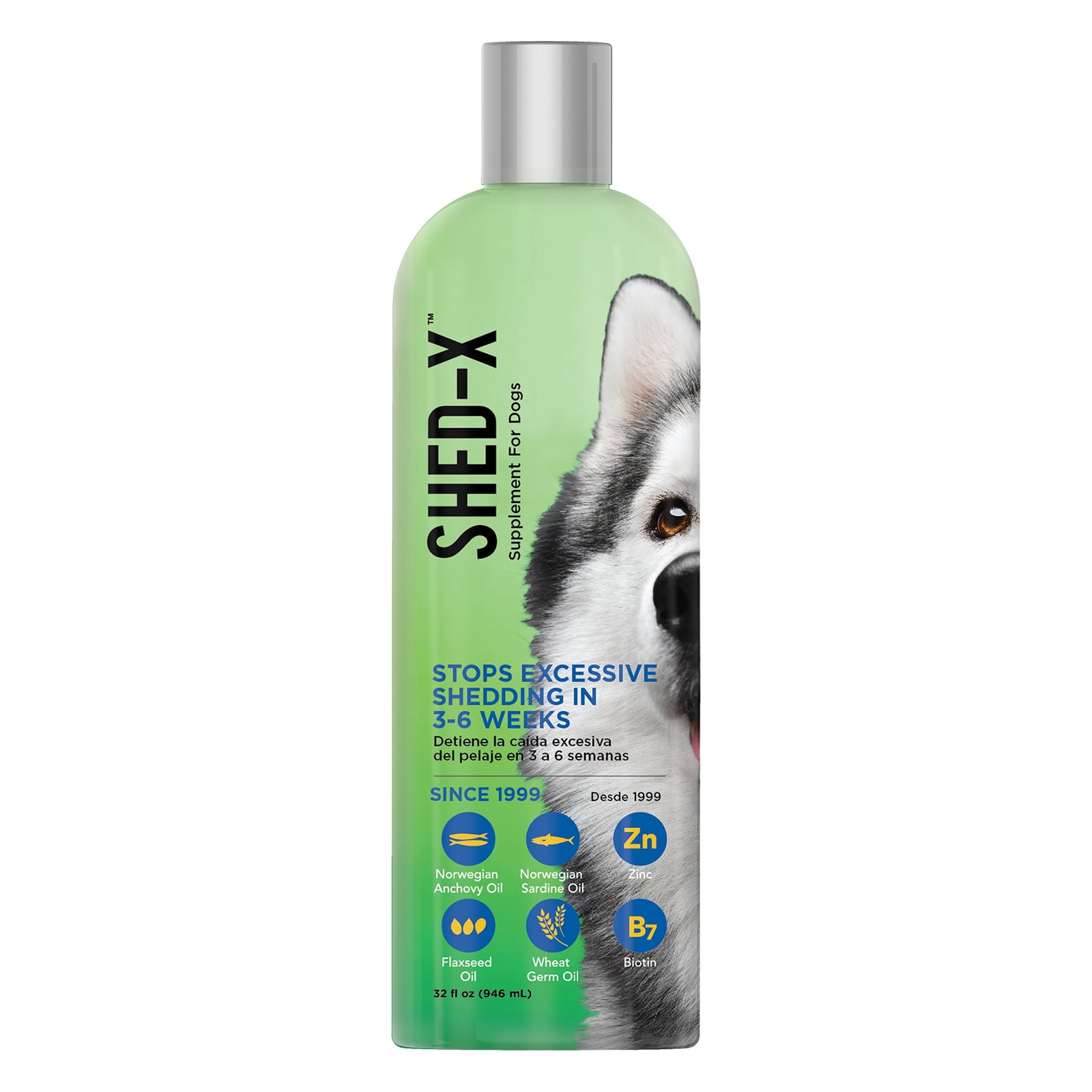 Shed-X Dermaplex Liquid Daily Supplement for Dogs, Eliminates Excessive Shedding, 32 oz.