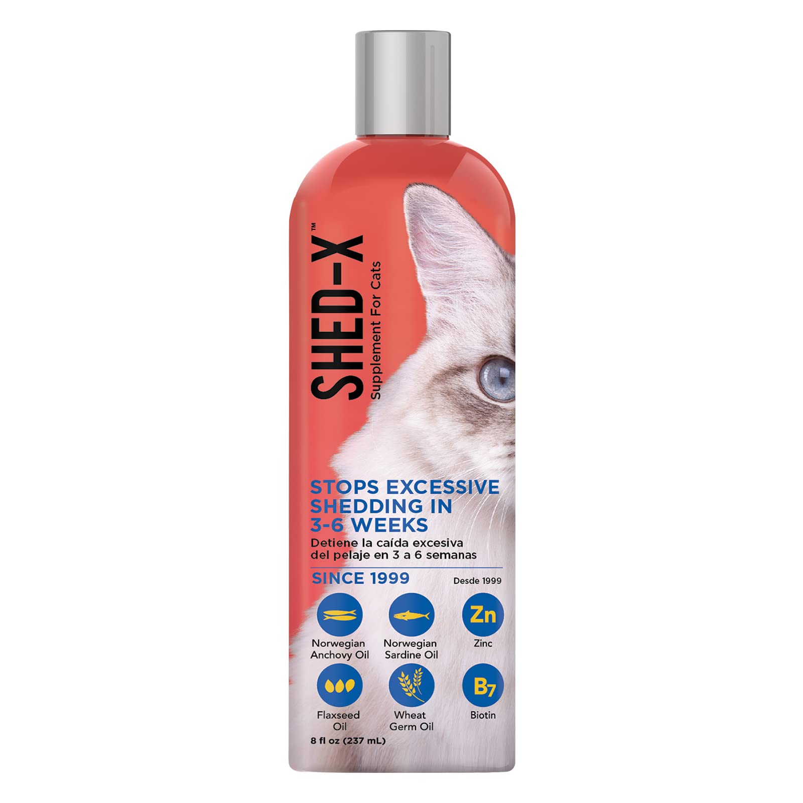 ShedX Liquid Cat Supplement, 8oz 100 Natural Shed Defender, Help