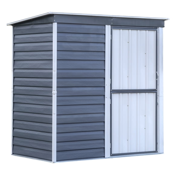 Arrow Shed-in-a-Box 6 x 4 x 6 ft Charcoal Steel Storage Shed