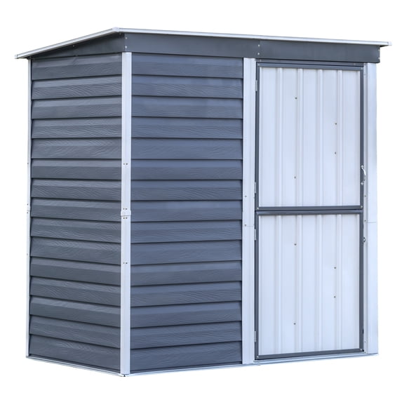 Arrow Shed-in-a-Box® 6 x 4 x 6 ft Charcoal Steel Storage Shed