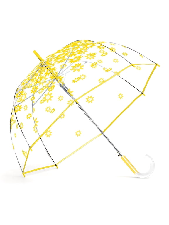 Smiley Flower Auto Open Bubble Stick Umbrella