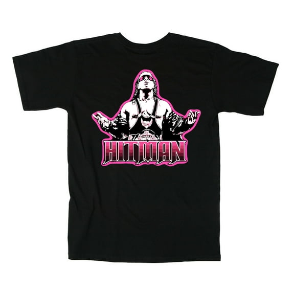 Shedd Shirts Black Bret Hart WWF WWE "Old School" Adult X-Large T-Shirt