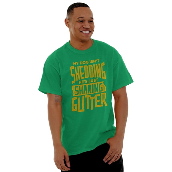 Shedding Sharing Glitter Dog Fur Puppy Men's Graphic T Shirt Tees Brisco Brands S