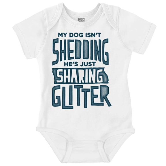 Shedding Sharing Glitter Dog Fur Puppy Romper Boys or Girls Infant Baby Brisco Brands 12M
