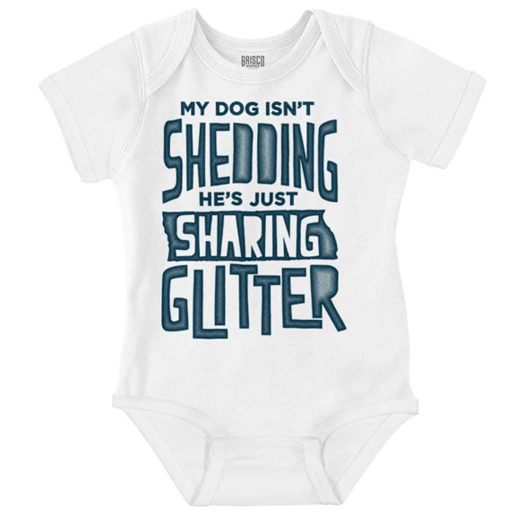 Shedding Sharing Glitter Dog Fur Puppy Romper Boys or Girls Infant Baby Brisco Brands 24M