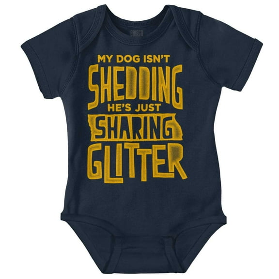 Shedding Sharing Glitter Dog Fur Puppy Romper Boys or Girls Infant Baby Brisco Brands NB