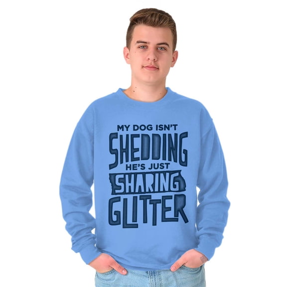 Shedding Sharing Glitter Dog Fur Puppy Unisex Plus Fleece Graphic Sweatshirt Brisco Brands 2X
