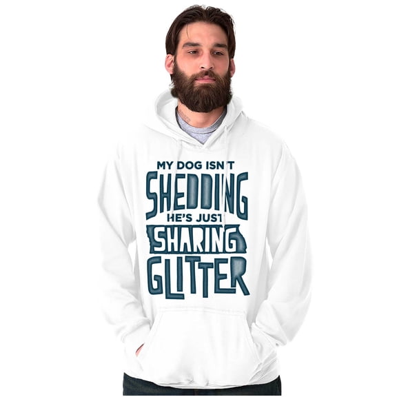 Shedding Sharing Glitter Dog Fur Puppy Unisex Plus Fleece Graphic Hoodie Brisco Brands 2X