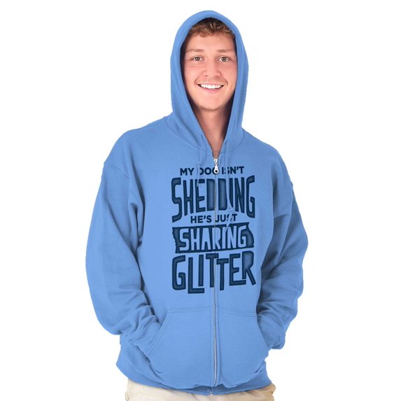 Shedding Sharing Glitter Dog Fur Puppy Zip Up Hoodie Men's Women's Brisco Brands 2X