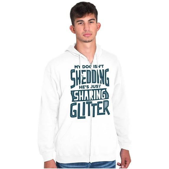 Shedding Sharing Glitter Dog Fur Puppy Zip Up Hoodie Men's Women's Brisco Brands X