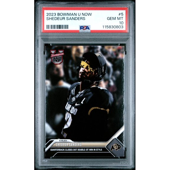 Shedeur Sanders 2023 Bowman U Now Rookie Card #5 PSA 10 Gem Mint