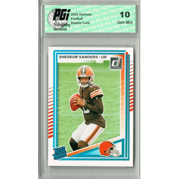 Shedeur Sanders 2025 Donruss Football #306 Rookie Card PGI 10