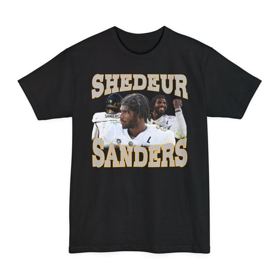 Shedeur Sanders Inspired Unisex Big and Tall Shirt - Stylish Gear to Elevate Your Game and Showcase Your Passion!,Black Color,Size 2XL
