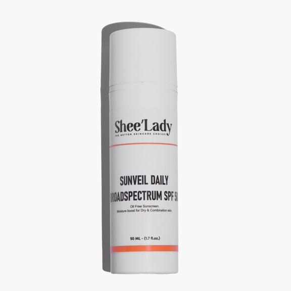 Shee'lady Sunveil Daily Broadspectrum UV Clear Face Sunscreen SPF 50, Oil Free Sunscreen with Zinc Oxide, Dermatologist Recommended