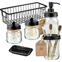 Rustic Farmhouse 6-Piece Black Bathroom Accessory Set