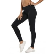 Sheebo Ultra Soft Full Length Lightweight Mid Waisted Classic Leggings (Black, M/L)