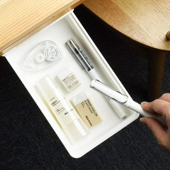 Sheebo Under Desk Drawer Organizer Attachemnt, Adhesive Organizer Storage Slid Out Tray for Under the Desk, Table, Workstations