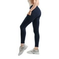 thumbnail image 1 of Sheebo Womens Full Length Cotton Leggings with Pockets, Navy, XL, 1 of 5
