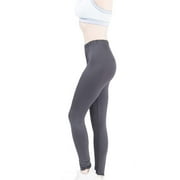 Sheebo Womens Full Length Soft Lightweight Leggings for Female, Gray, M/L