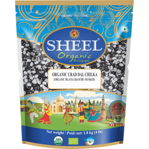 Sheel Organic Husk Black Gram / Urad Dal Chilka - 4 lbs