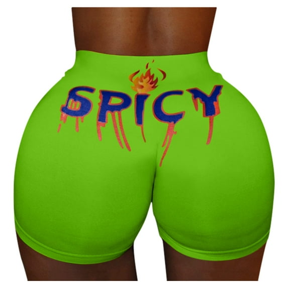 Sheen Women Shorts Letters Print Clubwear Homewear Summer Casual Stretch Slim Pants