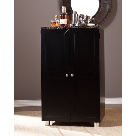 Sheena Contemporary Bar Cabinet, Black