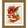 thumbnail image 1 of Sheena Pike Art 12x14 Gold Ornate Wood Framed with Double Matting Museum Art Print Titled - Autumn Lil DragonZ, 1 of 4