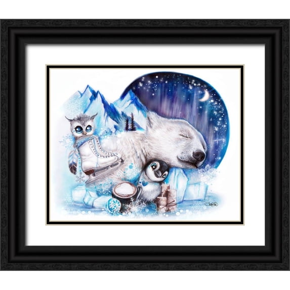 Sheena Pike Art 14x12 Black Ornate Wood Framed with Double Matting Museum Art Print Titled - Dreaming of Winter