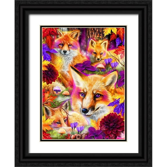 Sheena Pike Art 14x18 Black Ornate Wood Framed with Double Matting Museum Art Print Titled - Day Dream Red Fox