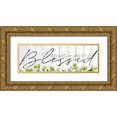 thumbnail image 1 of Sheena Pike Art 14x7 Gold Ornate Wood Framed with Double Matting Museum Art Print Titled - Grateful Thankful Blessed, 1 of 4