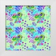 thumbnail image 1 of Sheena Pike Art 15x15 White Modern Wood Framed Museum Art Print Titled - Neon Turtle Pattern, 1 of 4