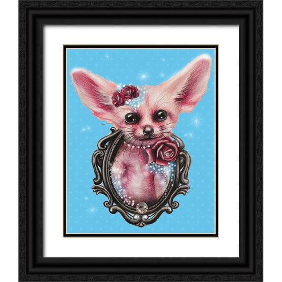 Sheena Pike Art 15x18 Black Ornate Wood Framed with Double Matting Museum Art Print Titled - Fennec Fox