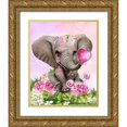 thumbnail image 1 of Sheena Pike Art 15x18 Gold Ornate Wood Framed with Double Matting Museum Art Print Titled - Elephant Kisses, 1 of 4
