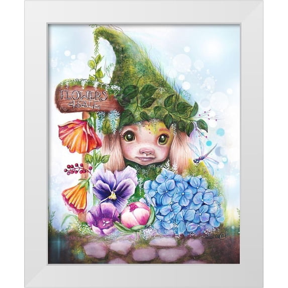 Sheena Pike Art 15x18 White Modern Wood Framed Museum Art Print Titled - Flowers 4 Sale - Garden Whimzies