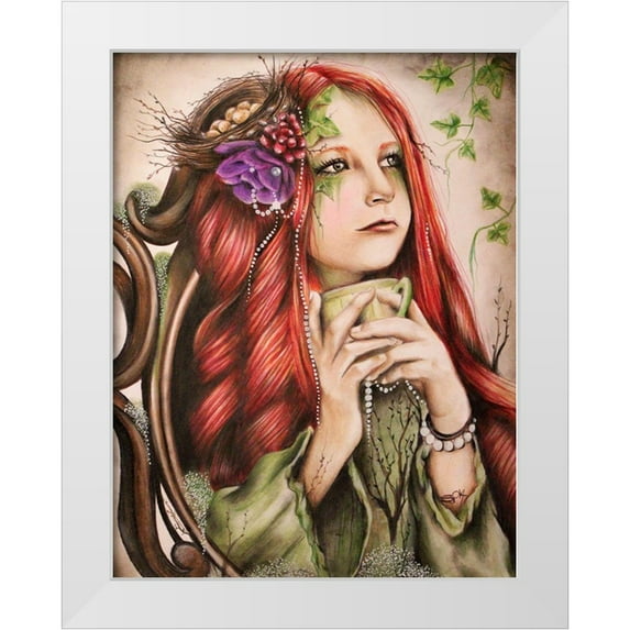 Sheena Pike Art 15x18 White Modern Wood Framed Museum Art Print Titled - Ivy - Tea Series