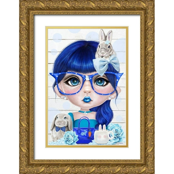 Sheena Pike Art 17x24 Gold Ornate Wood Framed with Double Matting Museum Art Print Titled - Bunny Loving Bethany