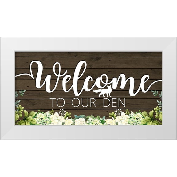 Sheena Pike Art 18x11 White Modern Wood Framed Museum Art Print Titled - Welcome to Our Den Fox