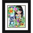 thumbnail image 1 of Sheena Pike Art 20x24 Black Ornate Wood Framed with Double Matting Museum Art Print Titled - A Hawaiin Girl and her Dog, 1 of 4