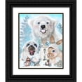 thumbnail image 1 of Sheena Pike Art 20x24 Black Ornate Wood Framed with Double Matting Museum Art Print Titled - Snowflake Kisses Polar Bear and Friends, 1 of 4