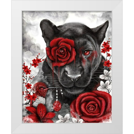 Sheena Pike Art 20x24 White Modern Wood Framed Museum Art Print Titled - Ruby Rose Panther