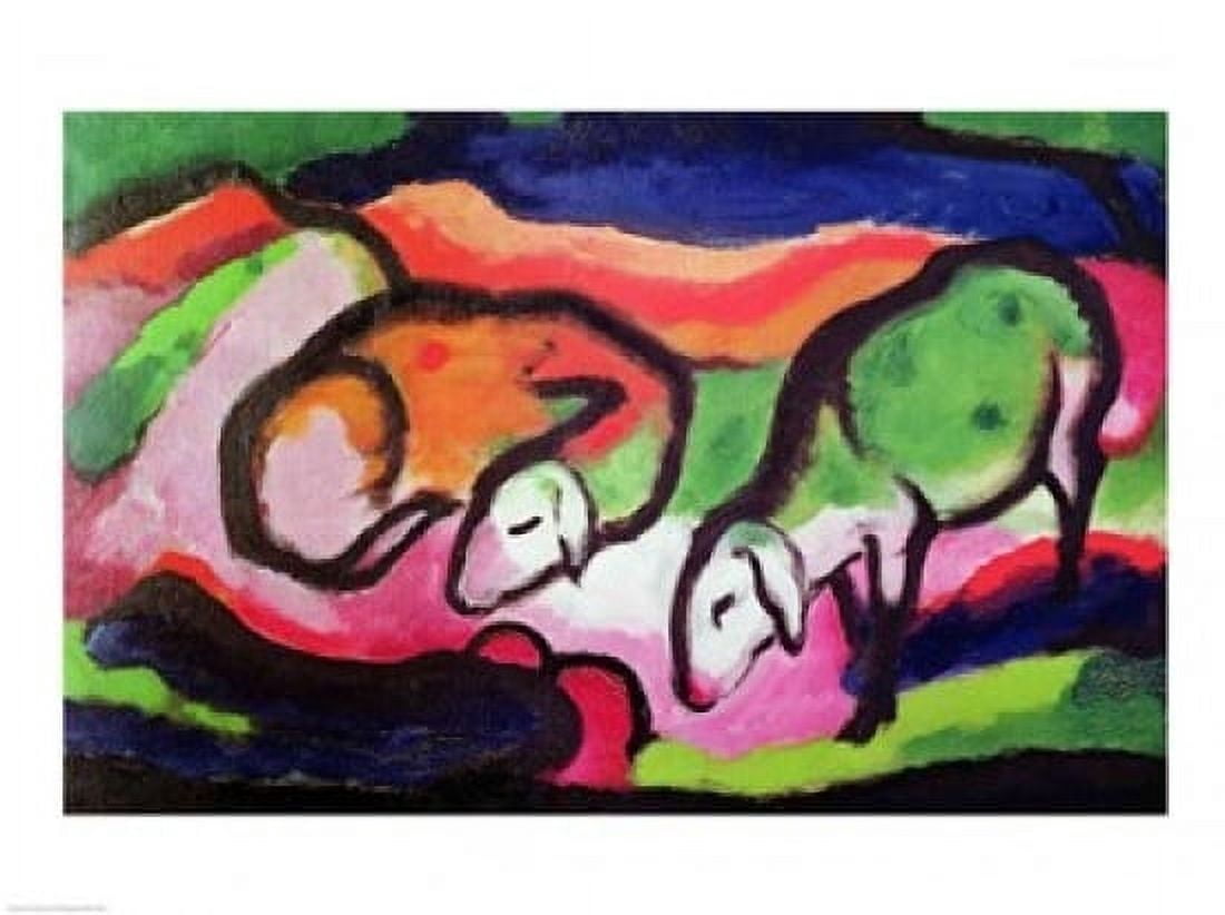 Sheep 1912 Canvas Art - Franz Marc (36 x 24)