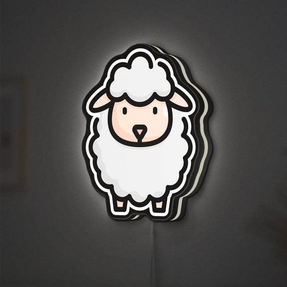 Sheep 3D Novelty Light Box for Children' s Room, Cute Animal Decor for Kids and Farm Animal Lovers (Width 12 inch, 30cm)