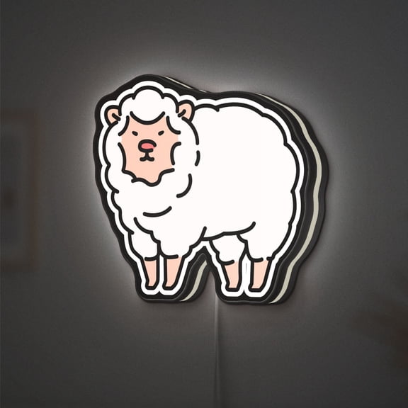 Sheep 3D Novelty Light Box for Farmhouse Style, Rustic Wall Decor and, Ideal for Country Living Fans, Baby Room Decor (Height 12 inch, 30cm)